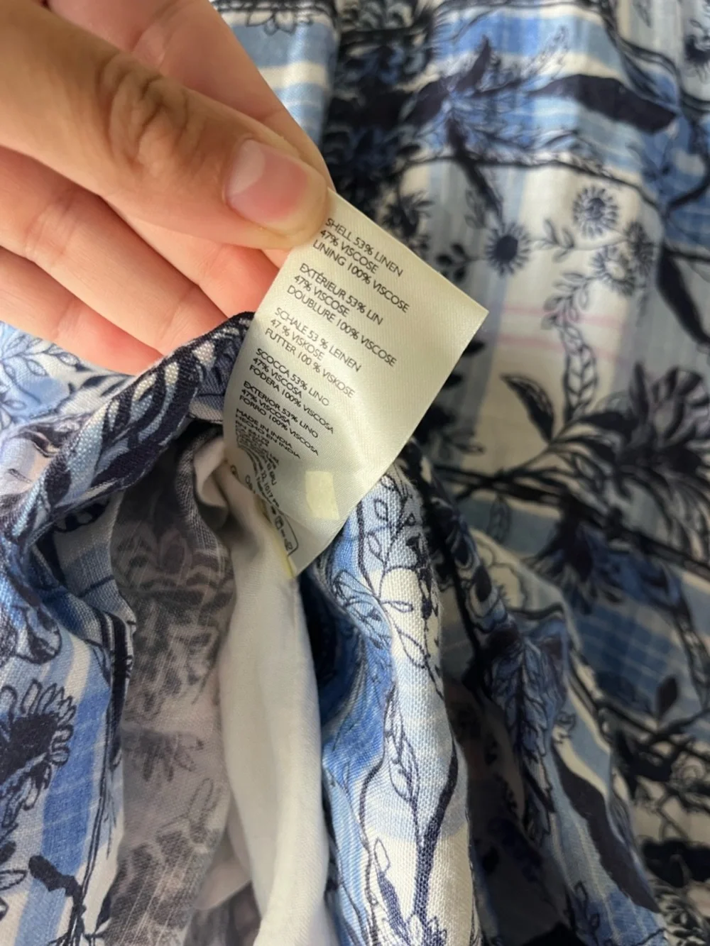 Boho Festival Anthropologie Pilcro Handkerchief Hem Maxi Skirt in Navy and Blue - Picture 7 of 8